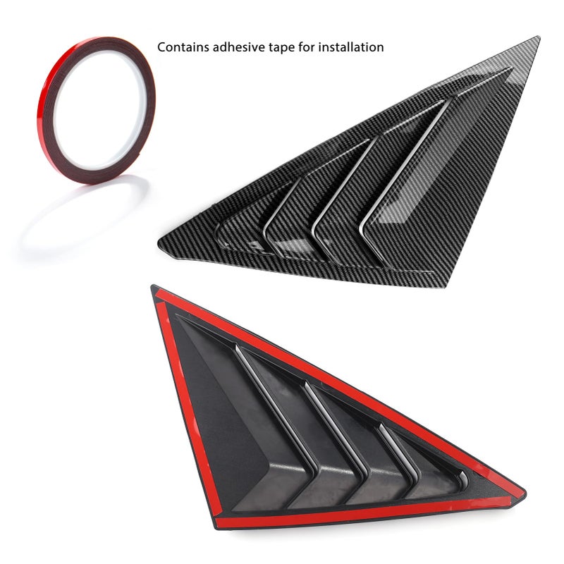 CKE for 11th Gen Civic Hatchback Compatible with Honda Civic 2026 2025 2024 2023 2022 Accessories Sport Car Exterior Rear Side Window Louvers Air Vent Scoop Shades Cover Blinds -Carbon Fiber Style - Image 5