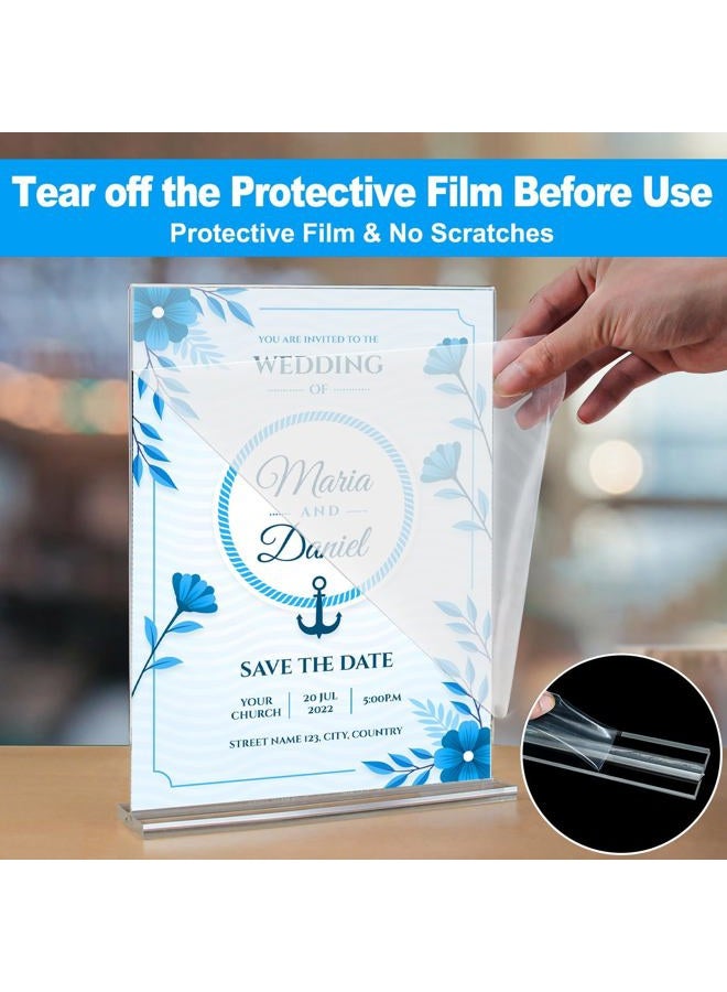 EHWINE Acrylic Sign Holder 8.5 x 11, 10 Pack Double-Sided Stand up Table Top Sign Holders, Clear Acrylic Picture Frame Menu Flyer Paper Holder Display Stand for Office Business Store Wedding Party - Image 3