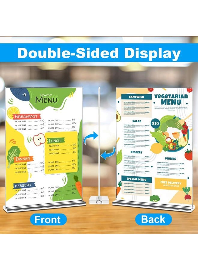 EHWINE Acrylic Sign Holder 8.5 x 11, 10 Pack Double-Sided Stand up Table Top Sign Holders, Clear Acrylic Picture Frame Menu Flyer Paper Holder Display Stand for Office Business Store Wedding Party - Image 2