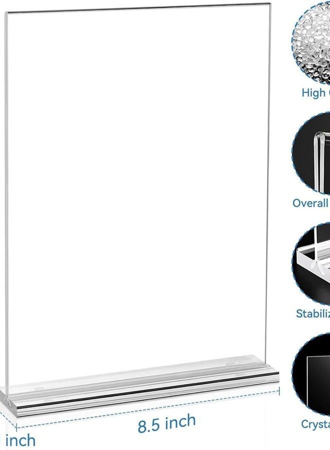 EHWINE Acrylic Sign Holder 8.5 x 11, 10 Pack Double-Sided Stand up Table Top Sign Holders, Clear Acrylic Picture Frame Menu Flyer Paper Holder Display Stand for Office Business Store Wedding Party - Image 4
