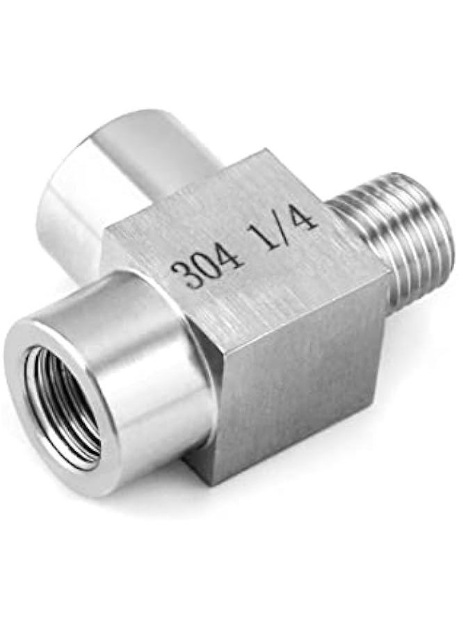 Arabest 304 Stainless Steel Pipe Fitting Set, Street Tee, Male Run Tee 1/4 NPT Male x Female x Female  - Image 3