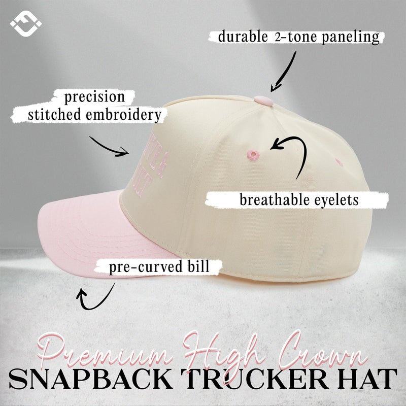 Funky Junque Two Tone Vintage Snapback Hat - Expensive & Difficult - Rose/Beige - Image 3