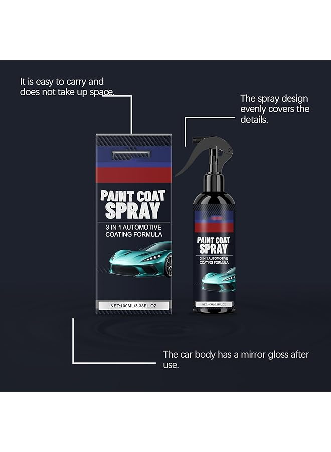 KASTWAVE Ceramic Top Coat Spray For Cars, Waterless Wash & Hydrophobic Protection, High-Gloss Finish, Instant Shine, Includes Towel & Sponge, Car Detailing Solution - Image 3