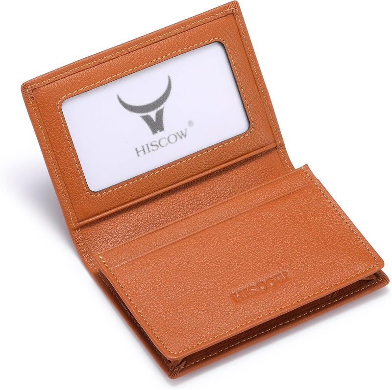 HISCOW Leather Business Card Case Holder for Men & Women, Italian Calfskin - Image 1