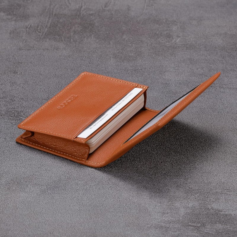 HISCOW Leather Business Card Case Holder for Men & Women, Italian Calfskin - Image 4
