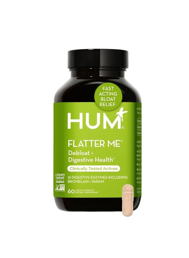 HUM Flatter Me Digestive Enzymes Bloating Supplement - Fast-Acting Bloat Relief for Digestive Health & Debloating Multi Enzyme | Bloat Pills, Anti Bloat Pills, Vegan 60 Servings - Image 1