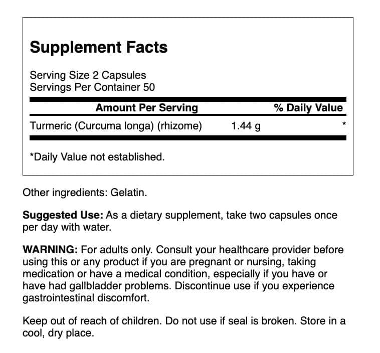 Swanson Full Spectrum Turmeric Herbal Supplement Supporting Joint Health Mobility Natural Formula Supporting Digestive Health 100 Capsules 720mg Each - Image 5