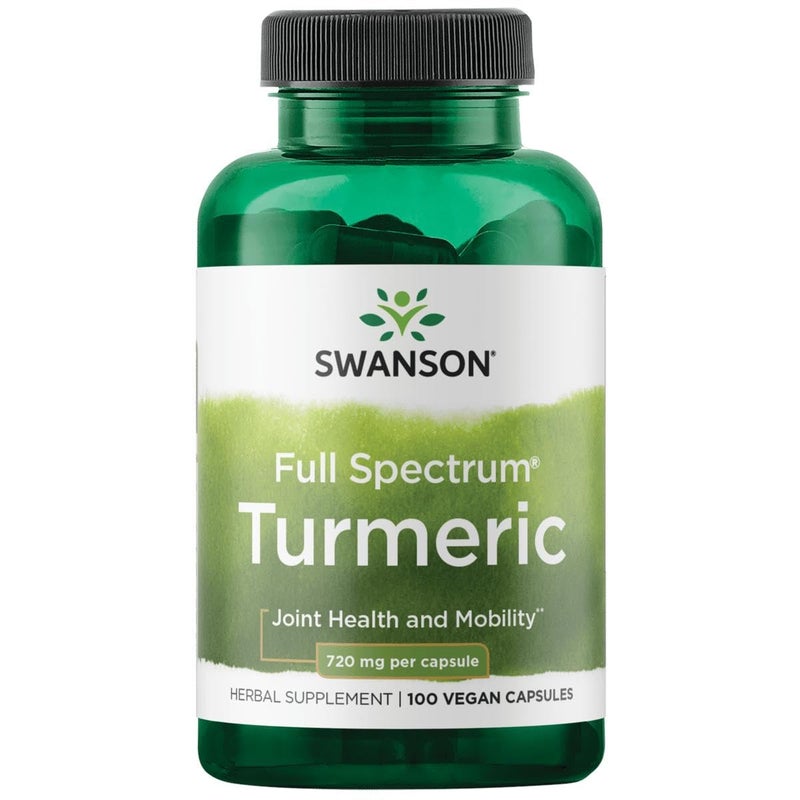 Swanson Full Spectrum Turmeric Herbal Supplement Supporting Joint Health Mobility Natural Formula Supporting Digestive Health 100 Capsules 720mg Each - Image 3