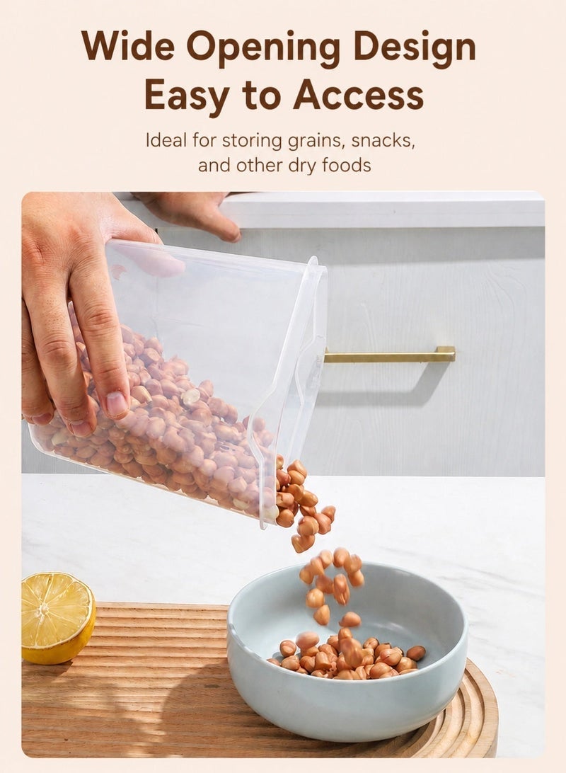 rayze This 17-piece food storage container set features clear plastic storage boxes with camel-colored sealing lids. Suitable for kitchen and refrigerator storage, these containers come in various sizes and are ideal for storing fruits, vegetables, snacks, and grains. - Image 3