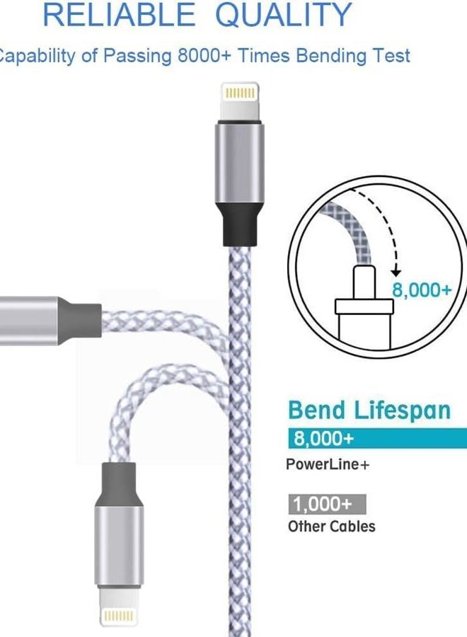 TAKAGI iphone Charger 3PACK 6Feet Extra Long Nylon Braided USB Charging Cable High Speed Connector Data Sync Transfer Cord Compatible with iphone XS Max/X/8/7/Plus/6S/6/SE/5S ipad - Image 2