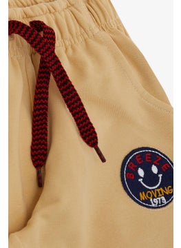 Breeze Boy's Bottom with Smiling Face Crest Embroidered Lace Accessory 1-4 Years, Cream  - Image 2