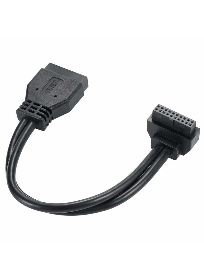MZHOU كابل تمديد SATA USB - كابل تمديد 19 دبوس ذكر إلى أنثى للوحة الأم USB3.0 بطول 18 سم اتصال عالي السرعة (الواجهة تواجه الداخل) - Image 1