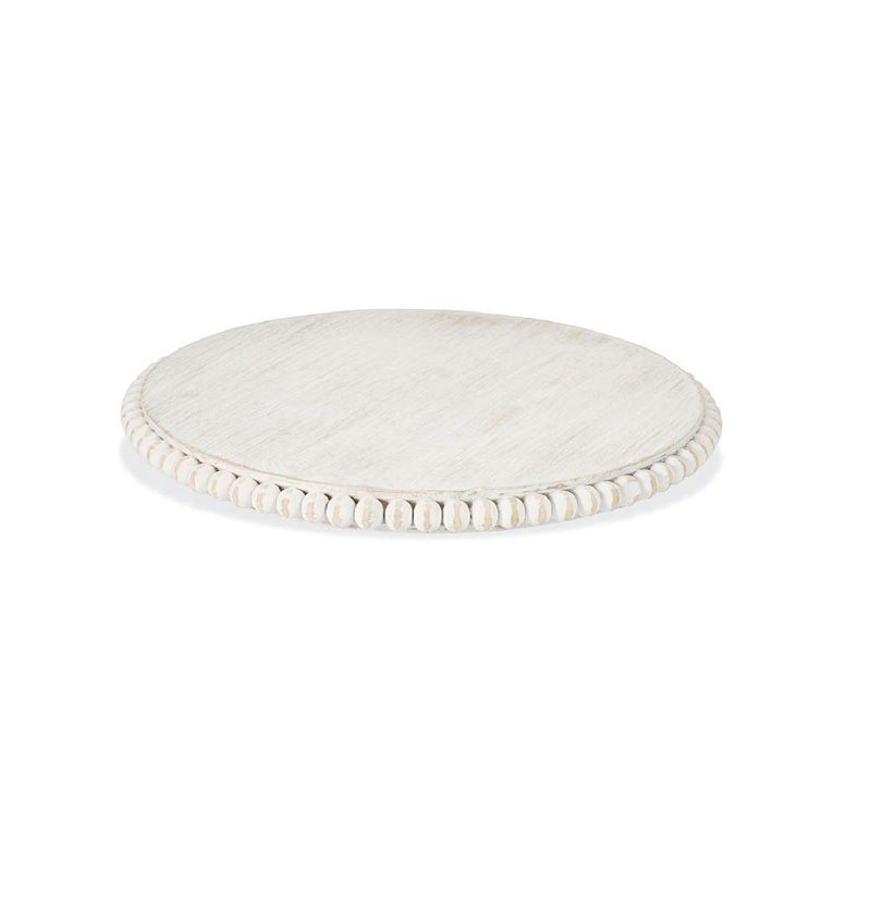 mud pie White Beaded Lazy Susan