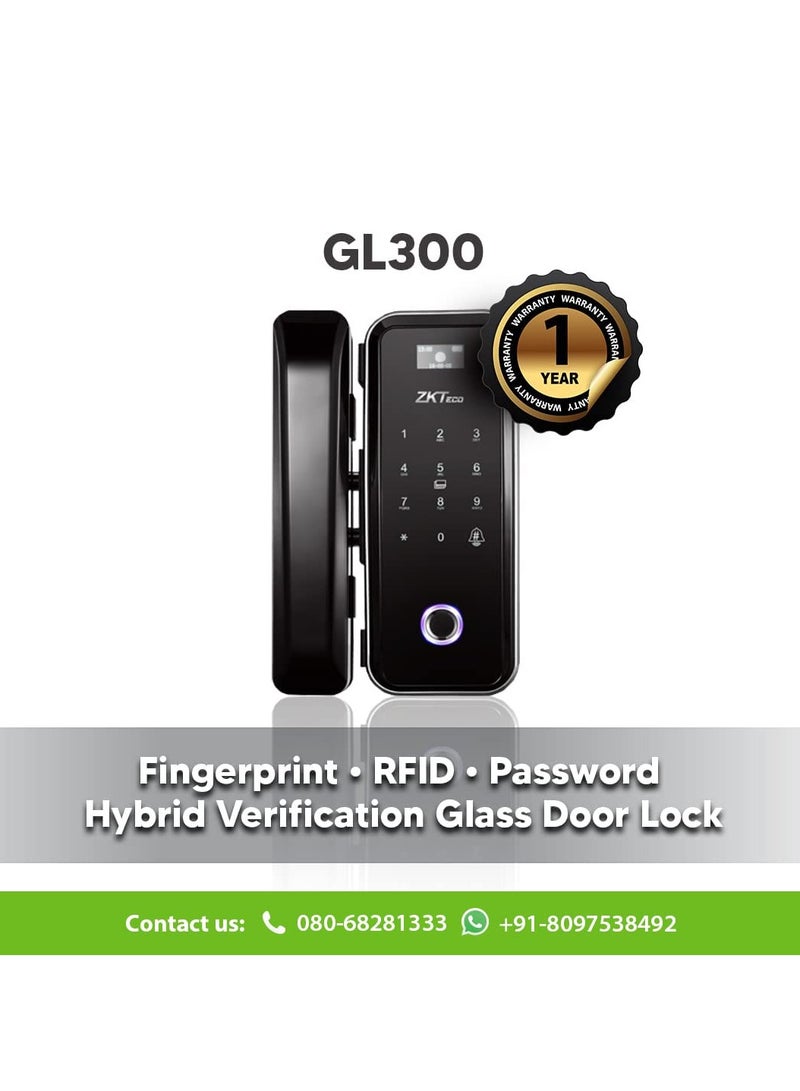 ZK teco ZKTeco Glass Door Lock with Door Bell - GL300 Glass (10-12 mm Thickness) - Image 2