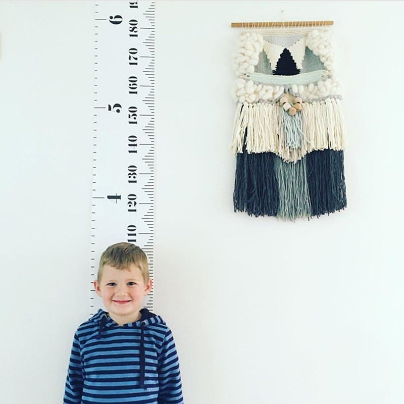 MinoMia Kids Growth Chart, Wood Frame Fabric Canvas Height Measurement Ruler from Baby to Adult for Child's Room Decoration 7.9 x 79in (7.9 x 79in, Triange) - Image 4