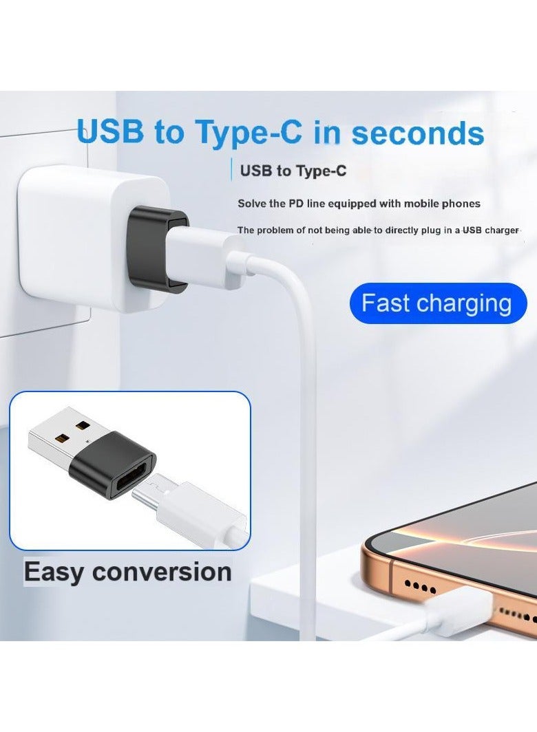 2-Pack USB Adapter Set – Type-C 3.1 to USB 3.1 + USB to Type-C – 6A Fast Charging & 10Gbps Data Transfer – Aluminum Alloy – Dual Adapter Combo for Laptop, Phone, Tablet (Black, 2 Pieces)  - Image 2