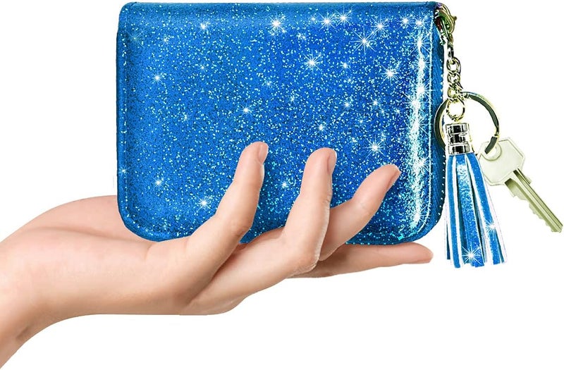 Coco Rossi Women's Small Credit Card Wallet RFID Glitter Cute Credit Card Holder Wallets for Women - Image 2