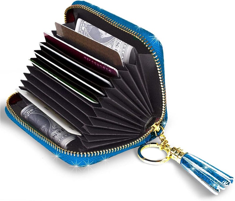 Coco Rossi Women's Small Credit Card Wallet RFID Glitter Cute Credit Card Holder Wallets for Women - Image 4