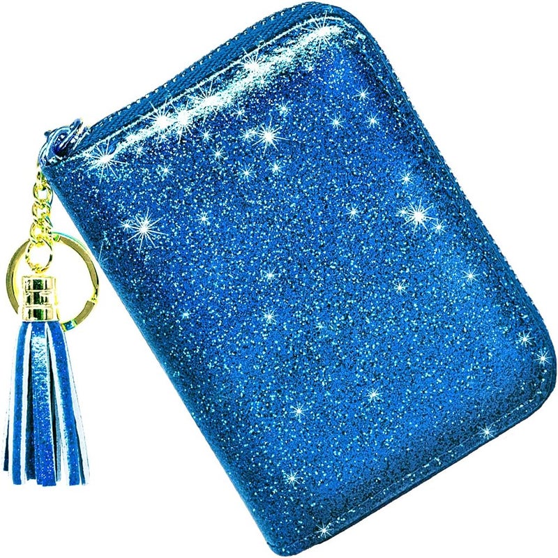Coco Rossi Women's Small Credit Card Wallet RFID Glitter Cute Credit Card Holder Wallets for Women - Image 5