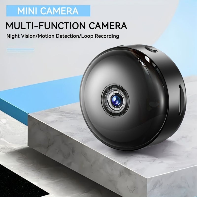 Black Wifi Smart Security Camera With Night Vision For Home Pet Vehicle - Image 2