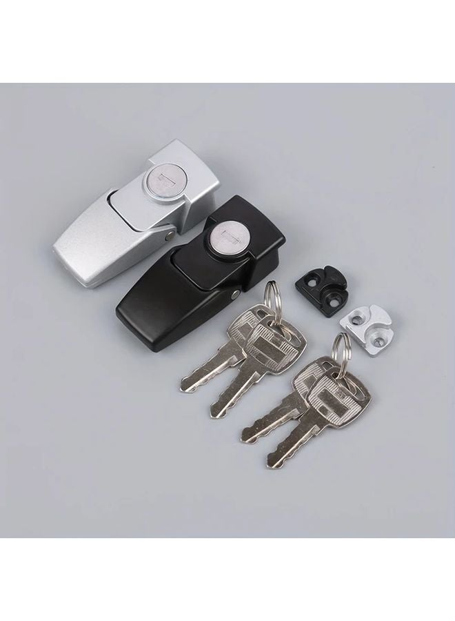 Heavy Duty Zinc Alloy Cabinet Hasp Latch Silvery Security Toggle Lock with 2 Keys - Image 5