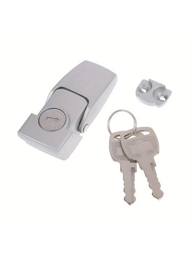 Heavy Duty Zinc Alloy Cabinet Hasp Latch Silvery Security Toggle Lock with 2 Keys - Image 1