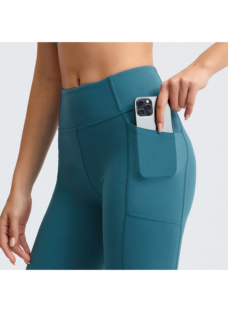 Generic - New Solid Color Yoga Shorts with Side Pockets DK068 Black - Image 1