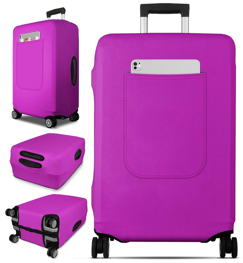 Slohif Luggage Cover for Suitcase Tsa Approved Protector Luggage Sleeve Suit Case Cover Travel Stretch Large Baggage Case Protective Washable Fit 2830 Inch Purple - Image 2
