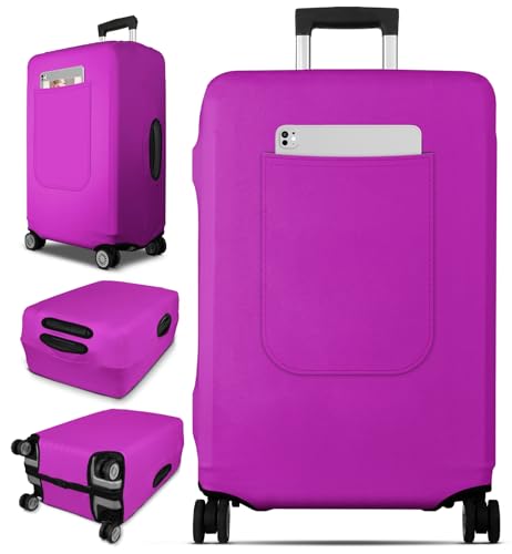 Slohif Luggage Cover for Suitcase Tsa Approved Protector Luggage Sleeve Suit Case Cover Travel Stretch Large Baggage Case Protective Washable Fit 2830 Inch Purple - Image 1