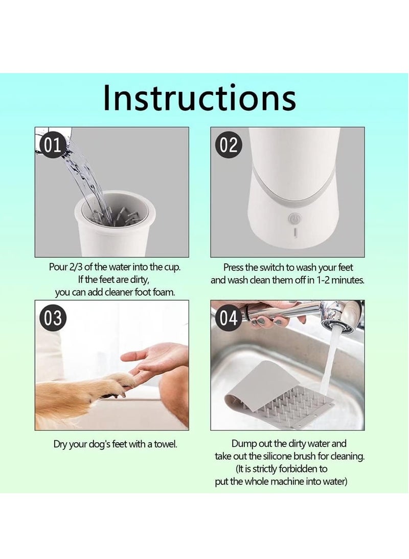 عام التلقائي سيليكون فرشاة الحيوانات الأليفة مخلب تنظيف كأس - شحن USB ، مخلب الطين المحمولة ، مصممة للكلاب الصغيرة والمتوسطة - Image 3