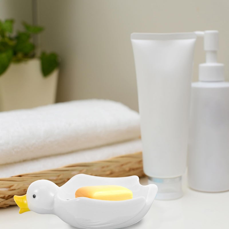 Duck Shaped Soap Holder Self Draining Soap Dish Adorable Animal Design For Bathroom - Image 5