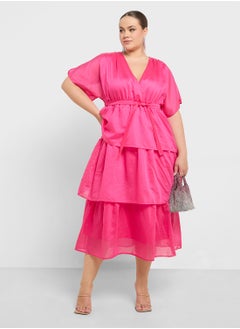 Ella Plus Tiered Wrap Dress  - Image 4
