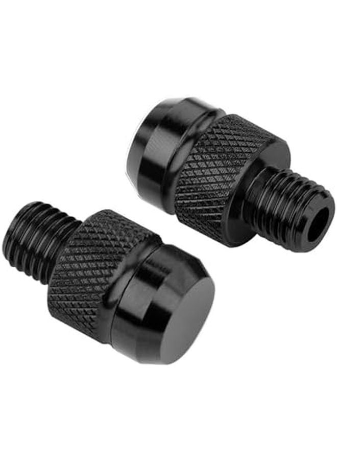 Black Motorcycle Rearview Hole Plugs Screws Bolts Replacement 10mm Aluminum - Image 1