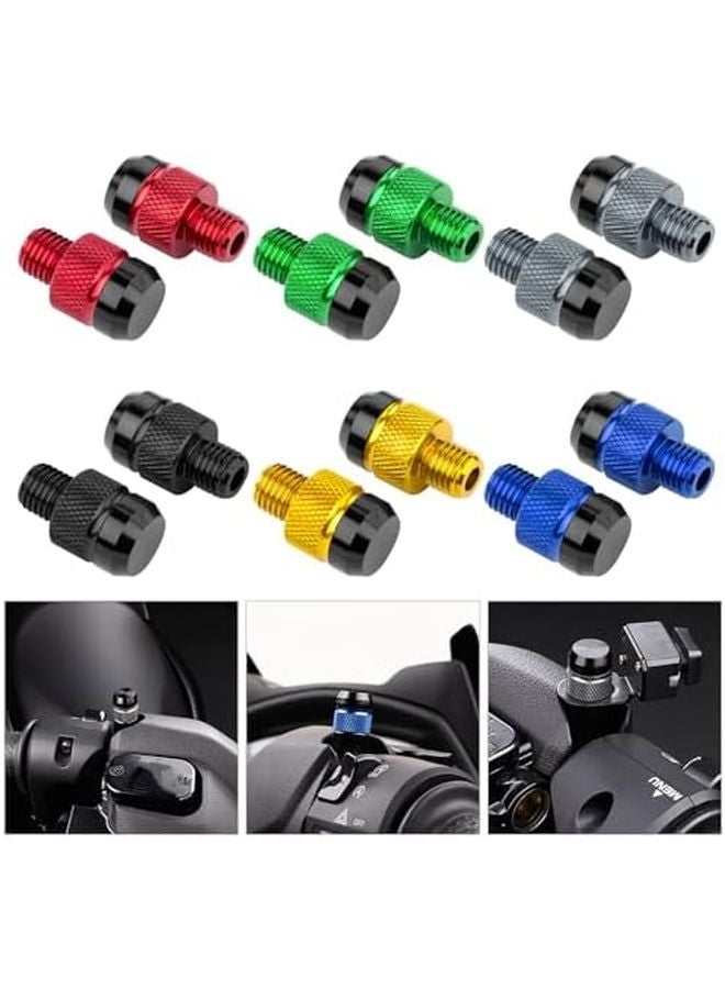 Black Motorcycle Rearview Hole Plugs Screws Bolts Replacement 10mm Aluminum - Image 3