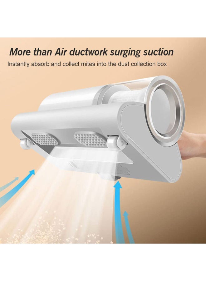 SHOPI Portable Electrical Mites Remover Dust Collector Handheld Wireless Vacuum Cleaner Household Home Instrument Mini Sterilizer Rechargeable Brush with Large Suction for Bed Pillows Cloth Sofas and Carpet - Image 5
