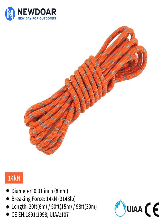 NewDoar 8mm Climbing Accessory Cord High Strength Rope Equipment for Mountain Climb, Fire Rescue Escape, Outdoor Survival, Camping (Polyester 20ft) - Image 2