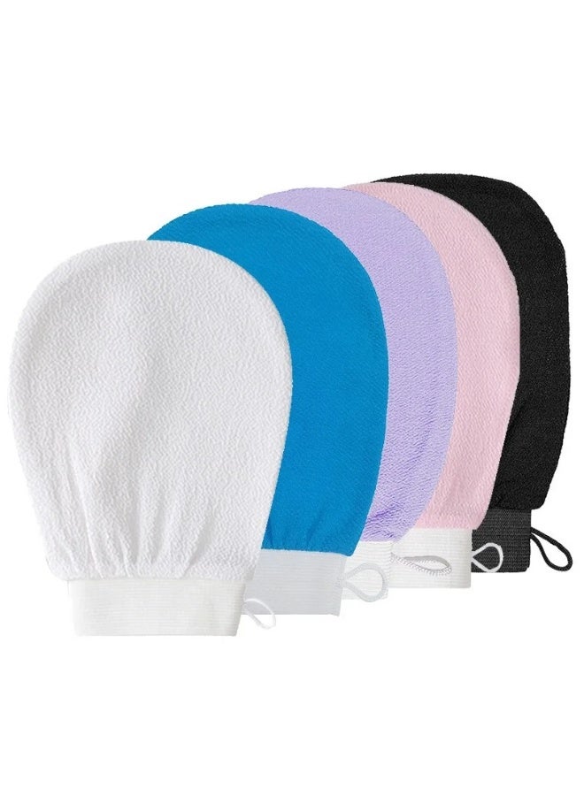 Exfoliating Bath Mitt with Adjustable Drawstring, Reusable Skin Scrub Glove for Dead Skin Tan Removal Shower Spa - Image 3