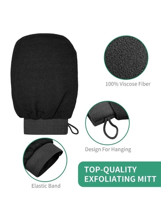 Exfoliating Bath Mitt with Adjustable Drawstring, Reusable Skin Scrub Glove for Dead Skin Tan Removal Shower Spa - Image 1