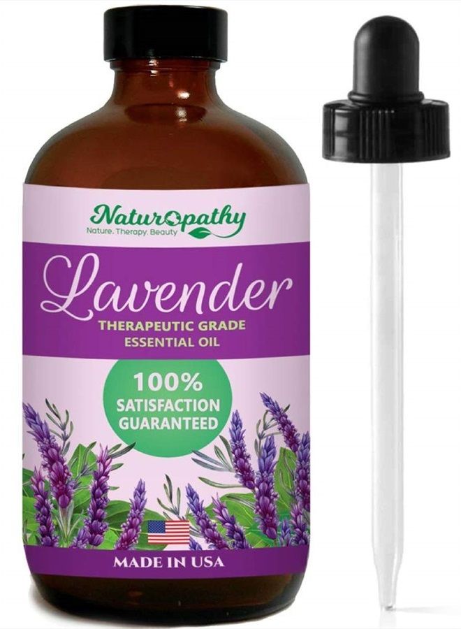 NATUROPATHY NATURE. THERAPY. BEAUTY Naturopathy Lavender Essential Oil, 100% Natural Therapeutic Grade, Premium Quality Lavender Oil, 4 fl. Oz - Perfect for Aromatherapy and Relaxation  - Image 1