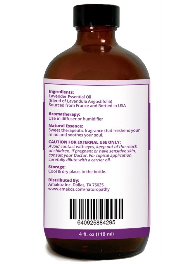 NATUROPATHY NATURE. THERAPY. BEAUTY Naturopathy Lavender Essential Oil, 100% Natural Therapeutic Grade, Premium Quality Lavender Oil, 4 fl. Oz - Perfect for Aromatherapy and Relaxation  - Image 2
