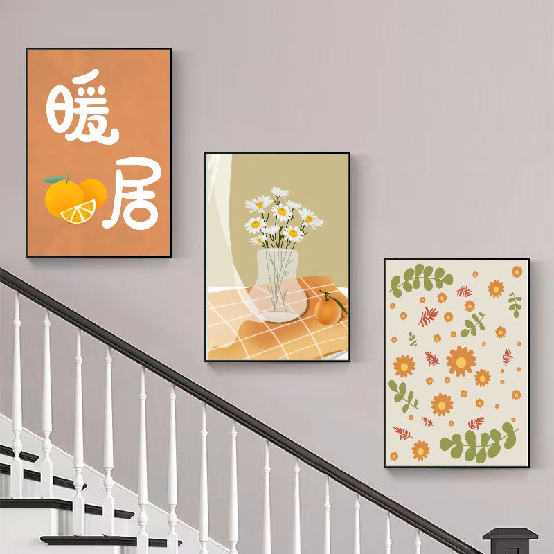 Triple Stair Wall Bedside Painting Bedroom Hanging Painting Living Room Decorative Painting Ins Sofa Background Wall Dining Room Bedroom Mural Painting - Image 3