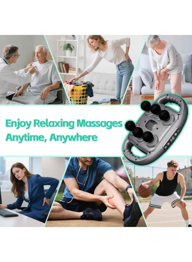 Aideli Massage Gun, 9 Speeds & 9 Modes Deep Tissue Muscle Massager with Heat & Red Light, 6 Heads, 20mm Deep Percussion, 10-Min Timer, Full Body Pain Relief - Image 5