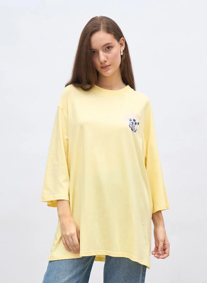 ستايلي Styli Plus Oversized T-Shirt with Exaggerated Sleeves