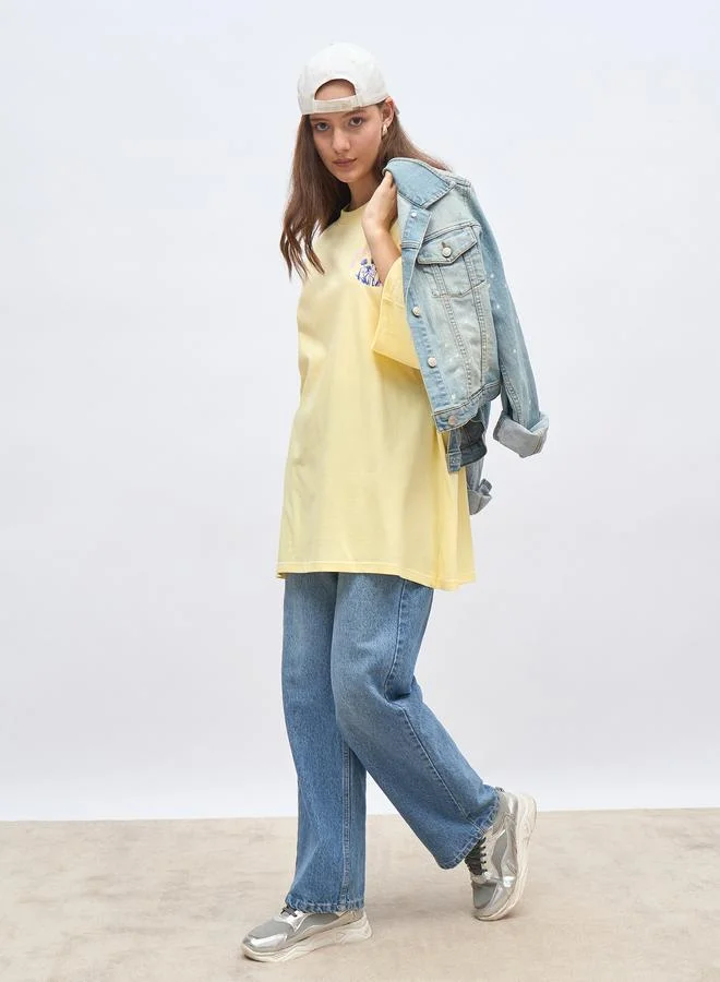 ستايلي Styli Plus Oversized T-Shirt with Exaggerated Sleeves