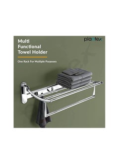 plantex Plantex High Grade Stainless Steel Folding Towel Rack for Bathroom  - Image 2