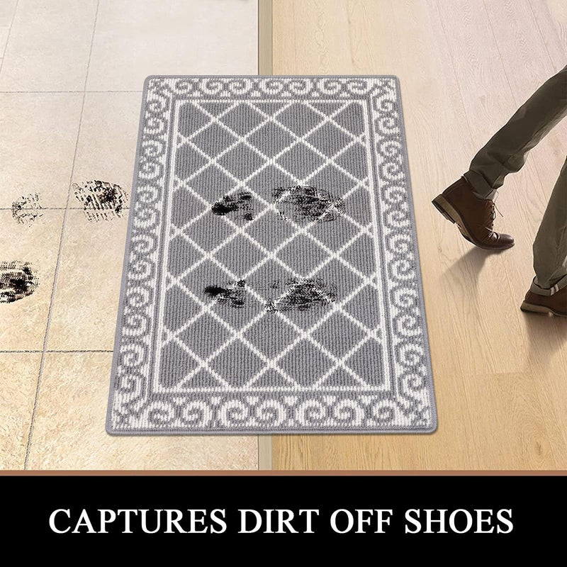 HEBE Indoor Door Mat 24''x36'' Non Slip Front Door Welcome Mats Washable Shoe Mats Dirt Trapper for Entryway Low Profile Kitchen Carpet for Entrance Hallways Entrance Mat for Dogs - Image 5