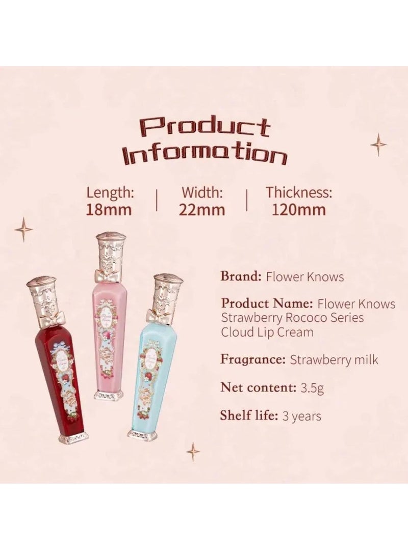 Flower Knows - Strawberry Rococo Series Cloud Lip Cream Lipsticks Women Beauty Cosmetic Lip Makeup Easy to Wear Natural Lipstick (06 Tea Break) - Image 1