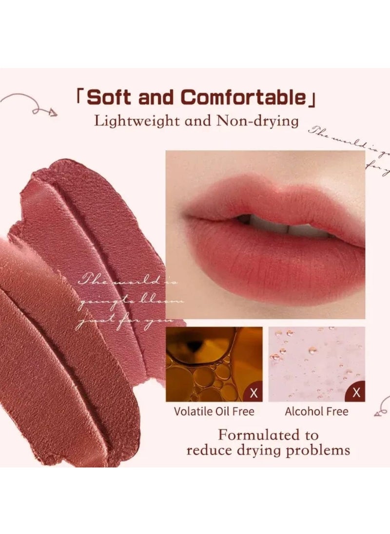 Flower Knows - Strawberry Rococo Series Cloud Lip Cream Lipsticks Women Beauty Cosmetic Lip Makeup Easy to Wear Natural Lipstick (06 Tea Break) - Image 1