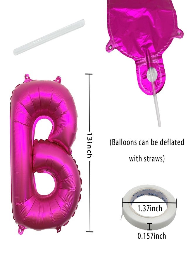 K.E.J. Hot Pink Happy Birthday Balloon Banner Kit - 16 Inch Foil Letters Balloons Hot Pink Birthday Decor for Men, Women Adults,Reusable Mylar Balloons,Birthday Party Sign, Birthday Decorations Supplies - Image 2