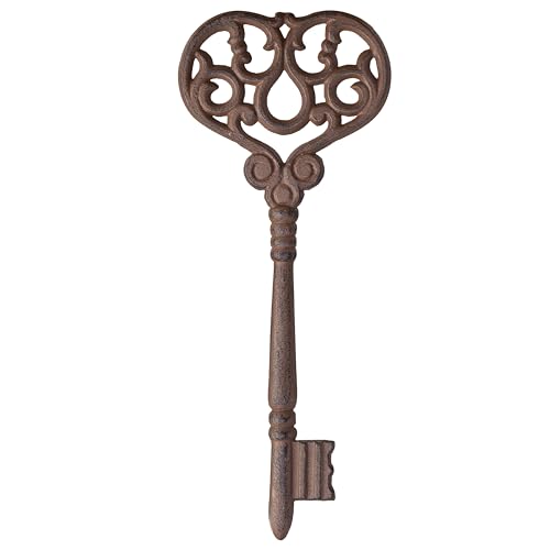 CraftyCrocodile Large Cast Iron Skeleton Key - Gothic Furniture Rustic Home Decor for Farmhouse, Living Room, Bedroom, Home, Kitchen Vintage Metal Wall Decor - Outdoor Wall Art Victorian Decor - Image 1